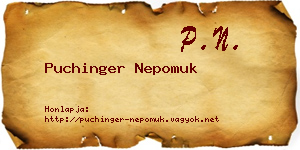 Puchinger Nepomuk névjegykártya